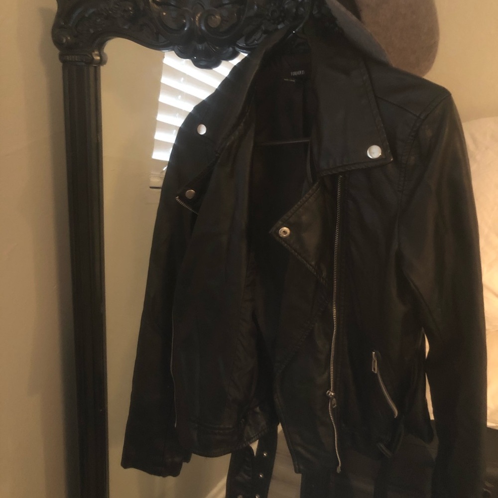 Black faux leather jacket